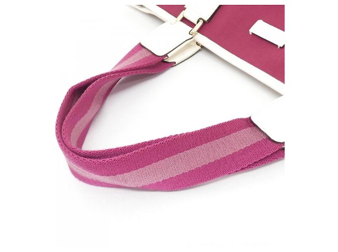 Borsa Gucci 264216 Rosa e Bianca in Nylon Bianco - vista 6