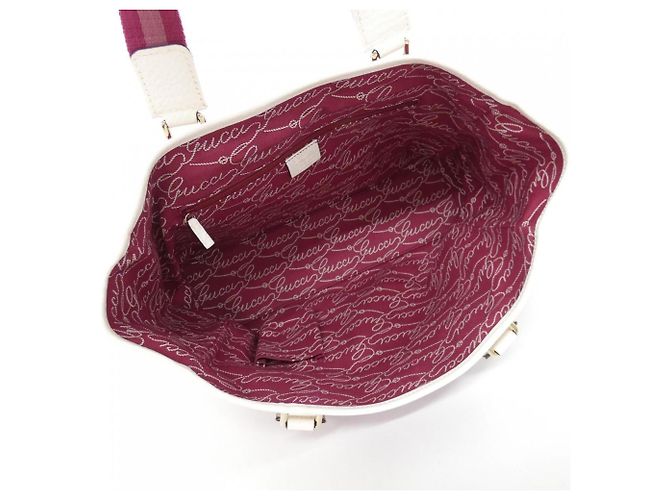 Borsa Gucci 264216 Rosa e Bianca in Nylon Bianco - vista 8