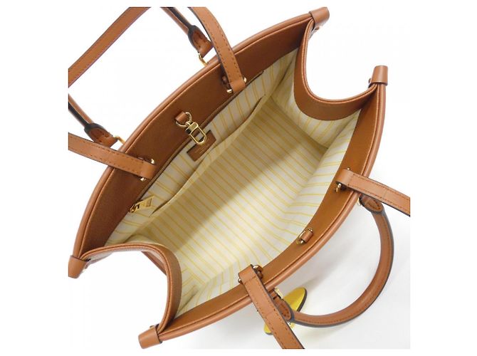 Borsa Louis Vuitton Monogram Raffia OnTheGo MM Marrone Beige - vista 5