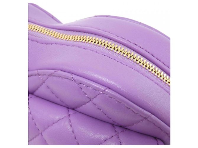 Borsa a tracolla Chanel AS3191 in pelle di agnello viola Porpora - vista 5
