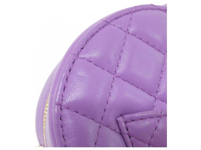 Borsa a tracolla Chanel AS3191 in pelle di agnello viola Porpora - vista 6