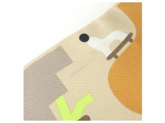 Hermès Pañuelo Twilly Hermes Figures Libraries Beige Naranja - vista 4