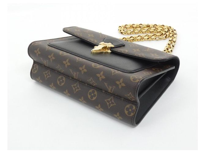 Borsa a tracolla Louis Vuitton Monogram Victoire M41730 Marrone Nero - vista 3