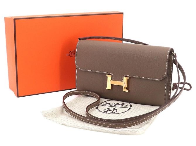 Hermès Hermes Constance Long To Go Bifold-Geldbörse Taupe - Ansicht 2