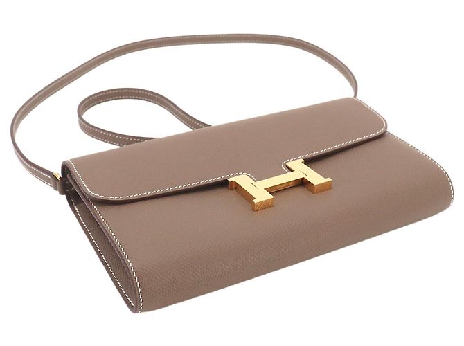 Hermès Hermes Constance Long To Go Bifold-Geldbörse Taupe - Ansicht 4