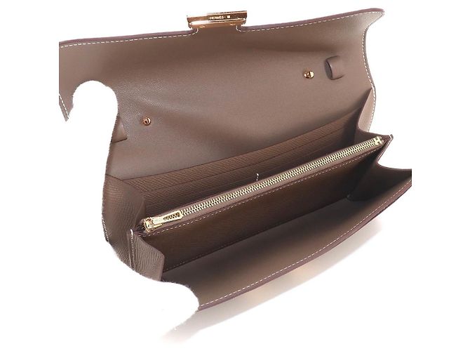 Hermès Hermes Constance Long To Go Bifold-Geldbörse Taupe - Ansicht 6