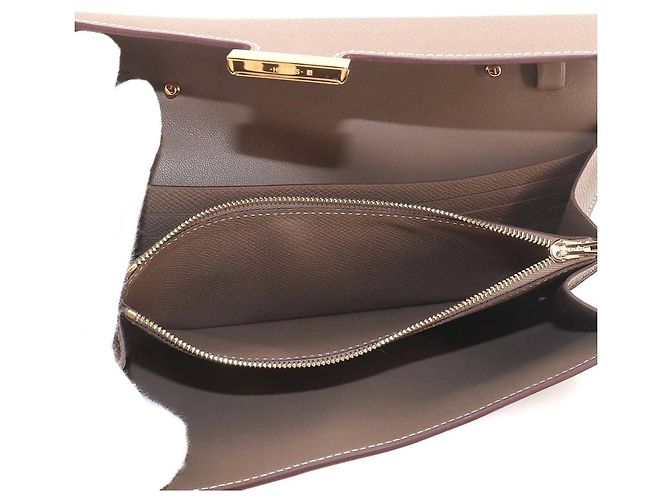 Hermès Hermes Constance Long To Go Bifold-Geldbörse Taupe - Ansicht 7