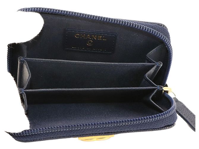 Chanel Boy Zip Münzbeutel in Navy Marineblau - Ansicht 5