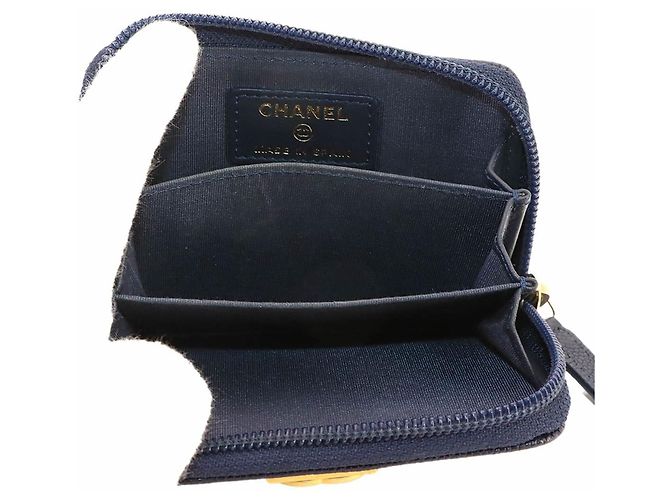 Chanel Boy Zip Münzbeutel in Navy Marineblau - Ansicht 6