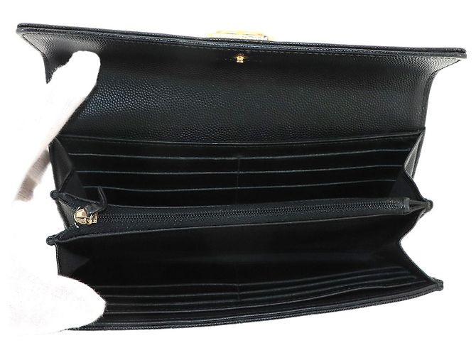 Cartera larga de doble pliegue Chanel Boy Matelassé Negro - vista 6