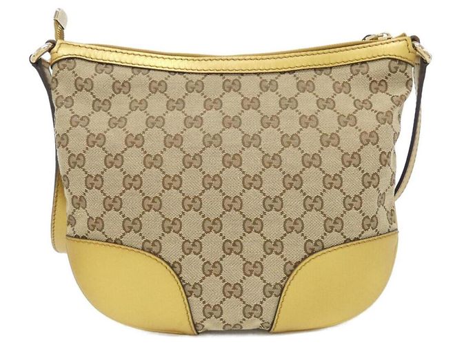 Borsa a Spalla Gucci GG Canvas Beige D'oro - vista 2