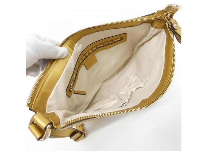 Borsa a Spalla Gucci GG Canvas Beige D'oro - vista 7
