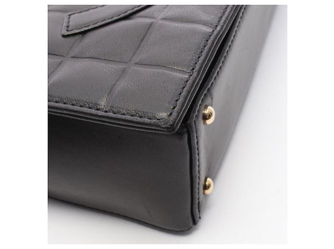 Borsa a Spalla Chanel Chocolate Bar Coco Mark Nero - vista 7