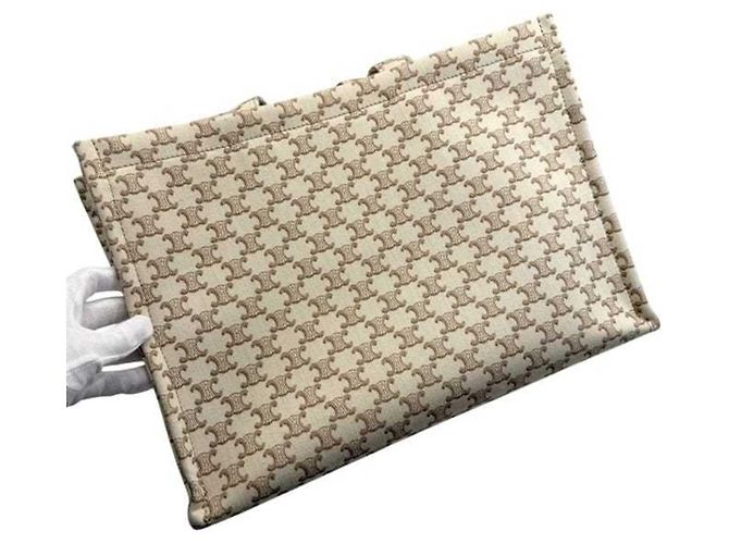 Céline Borsa Tote Celine Large Cabas Thais Marrone Beige - vista 11