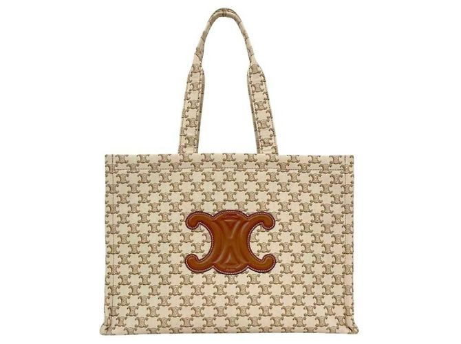 Céline Borsa Tote Celine Large Cabas Thais Marrone Beige - vista 2