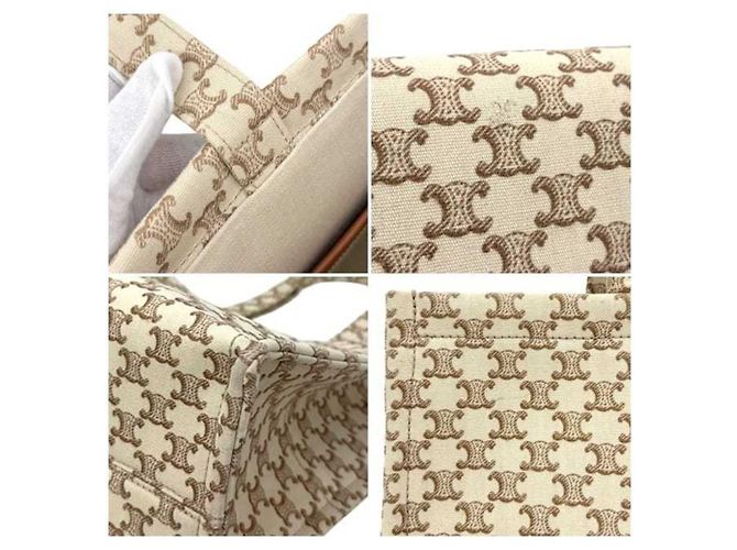 Céline Borsa Tote Celine Large Cabas Thais Marrone Beige - vista 5