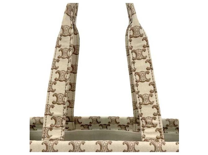 Céline Borsa Tote Celine Large Cabas Thais Marrone Beige - vista 9