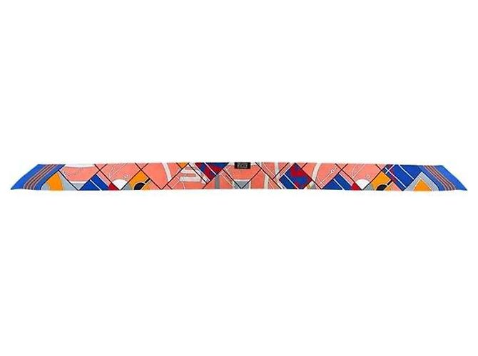Sciarpa Twilly Hermès blu e rosa - vista 4