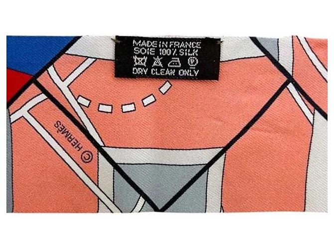 Sciarpa Twilly Hermès blu e rosa - vista 5