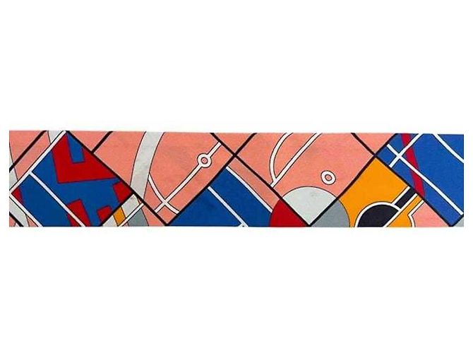 Sciarpa Twilly Hermès blu e rosa - vista 6