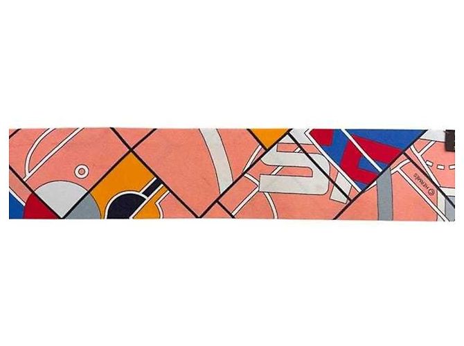 Sciarpa Twilly Hermès blu e rosa - vista 7