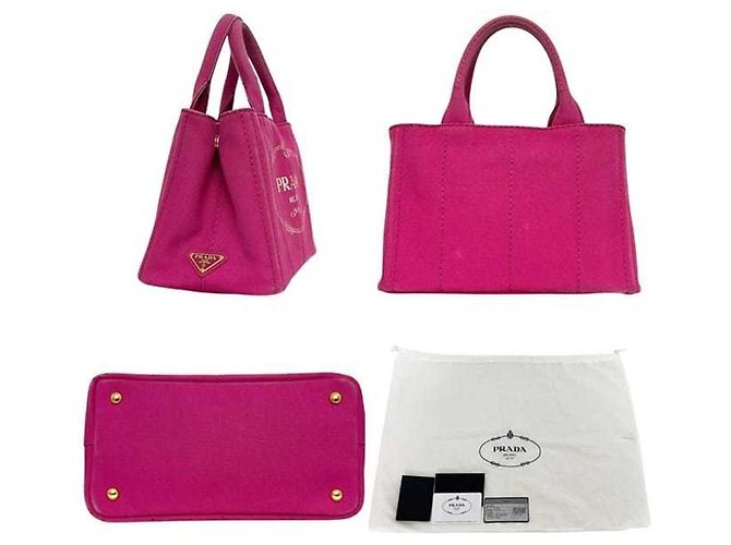 Bolso Tote Prada Canapa Rosa - vista 3