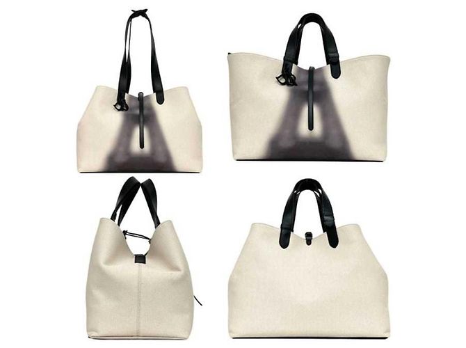 Borsa Tote Grande Christian Dior Toujours Nero Bianco - vista 3