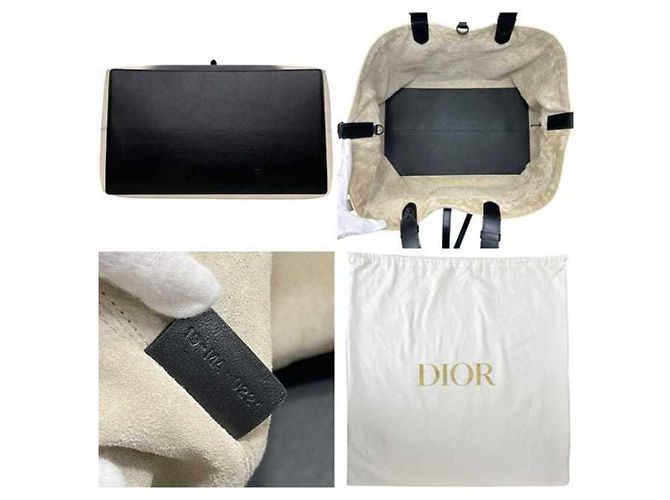 Borsa Tote Grande Christian Dior Toujours Nero Bianco - vista 4