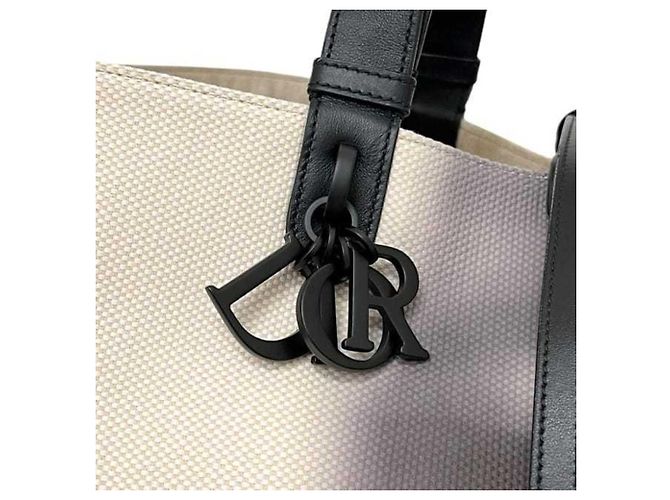 Borsa Tote Grande Christian Dior Toujours Nero Bianco - vista 5