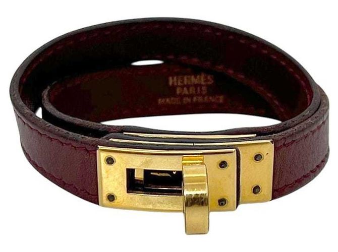 Hermès Pulseira Kelly Charm em couro Bordeaux - vista 2