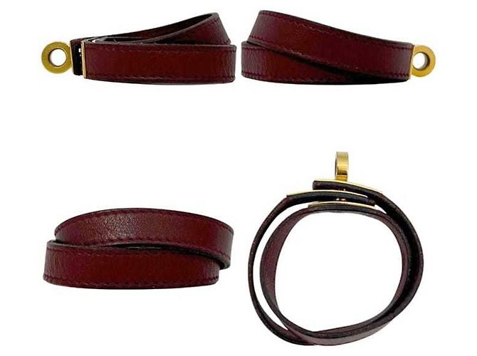 Hermès Pulseira Kelly Charm em couro Bordeaux - vista 3