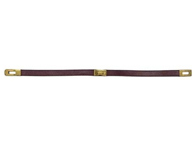 Hermès Pulseira Kelly Charm em couro Bordeaux - vista 4