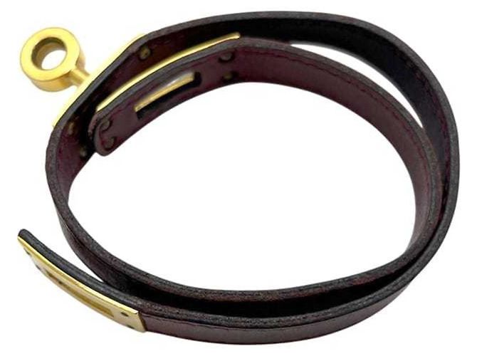 Hermès Pulseira Kelly Charm em couro Bordeaux - vista 6