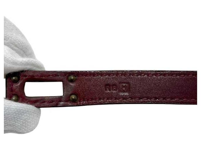 Hermès Pulseira Kelly Charm em couro Bordeaux - vista 8