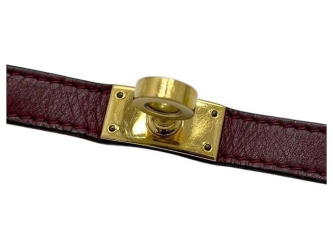 Hermès Pulseira Kelly Charm em couro Bordeaux - vista 9