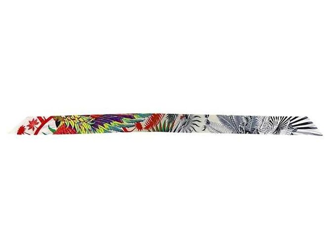 Hermès Twilly Scarf Silk Phoenix White Multicolore Multiple colors - view 3