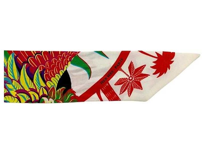 Hermès Twilly Scarf Silk Phoenix White Multicolore Multiple colors - view 8