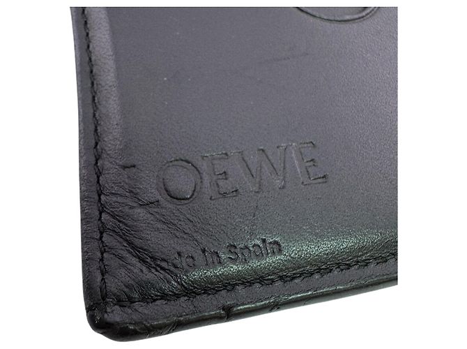 Loewe Puzzle Long Horizontal Bi-fold Wallet Black Green Khaki - view 11