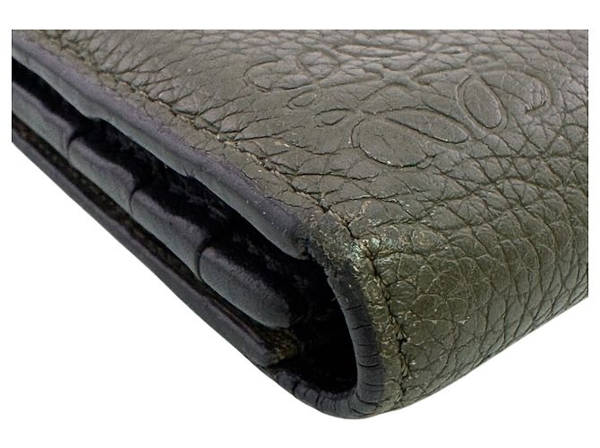 Loewe Puzzle Long Horizontal Bi-fold Wallet Black Green Khaki - view 3