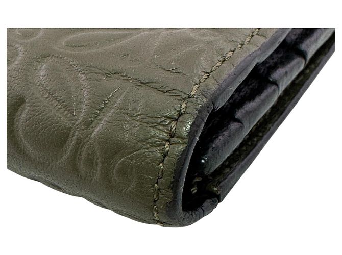 Loewe Puzzle Long Horizontal Bi-fold Wallet Black Green Khaki - view 4