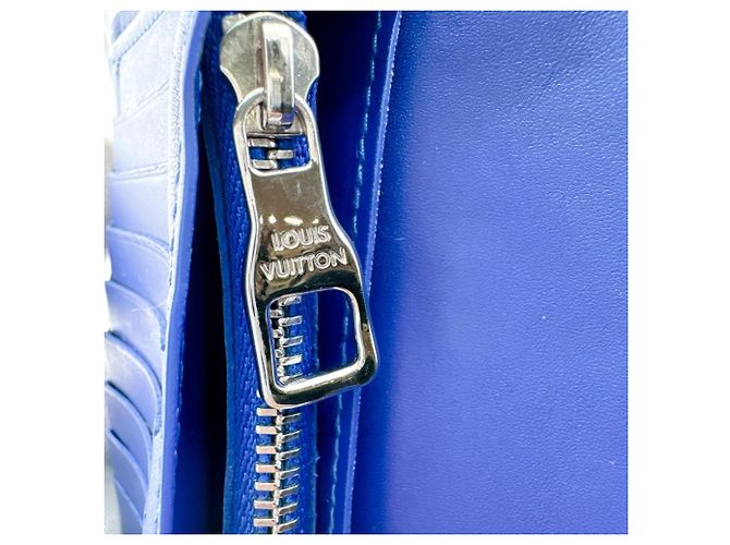 Louis Vuitton M81255 Portefeuille Brazza Portefeuille Long Pliable Bleu Orange - vue 15