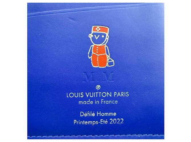 Louis Vuitton M81255 Portefeuille Brazza Portefeuille Long Pliable Bleu Orange - vue 16