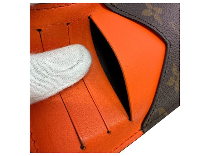 Portacarte Monogram Louis Vuitton Marrone Arancione - vista 10