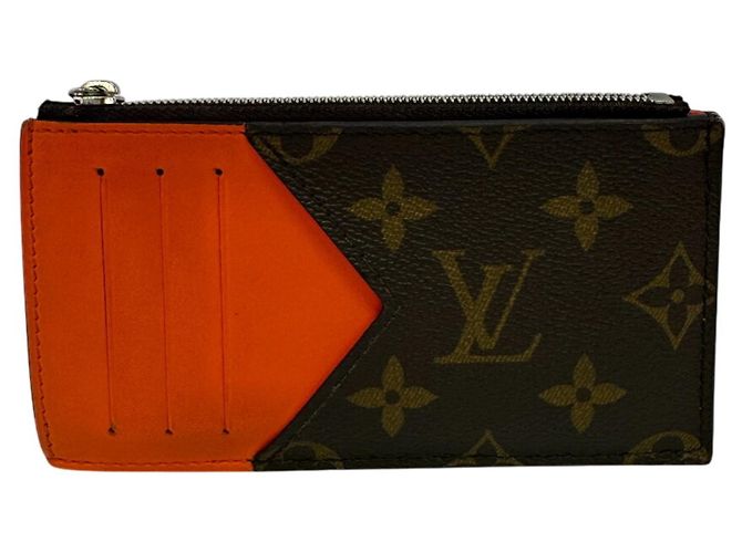 Portacarte Monogram Louis Vuitton Marrone Arancione - vista 2