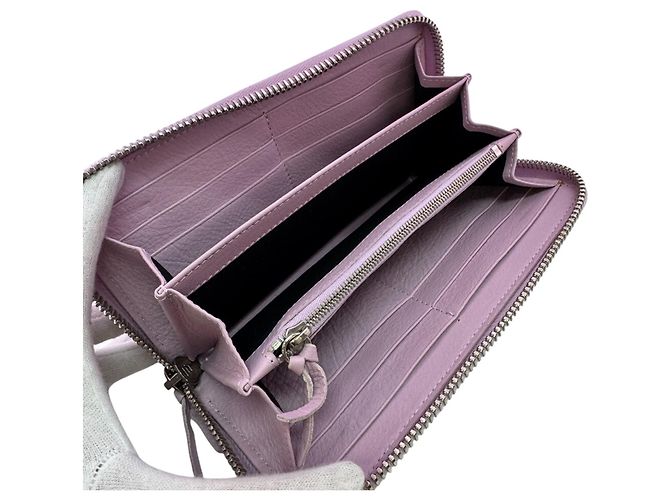 Cartera larga de cuero rosa Balenciaga - vista 5