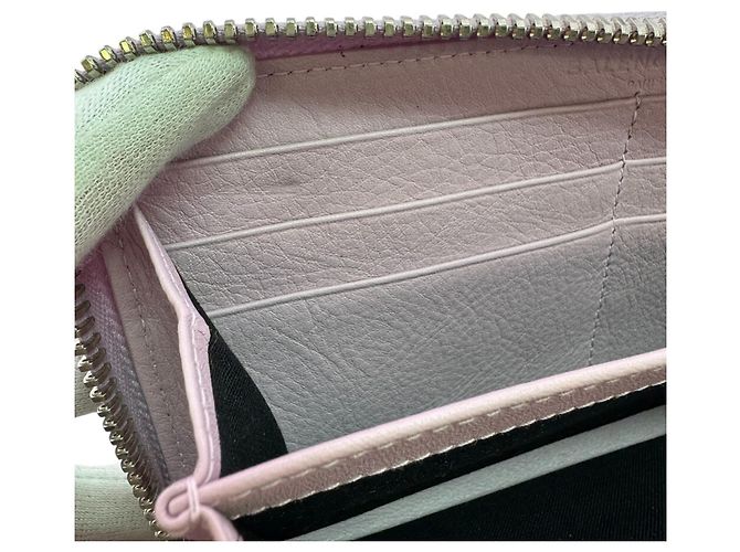 Cartera larga de cuero rosa Balenciaga - vista 6