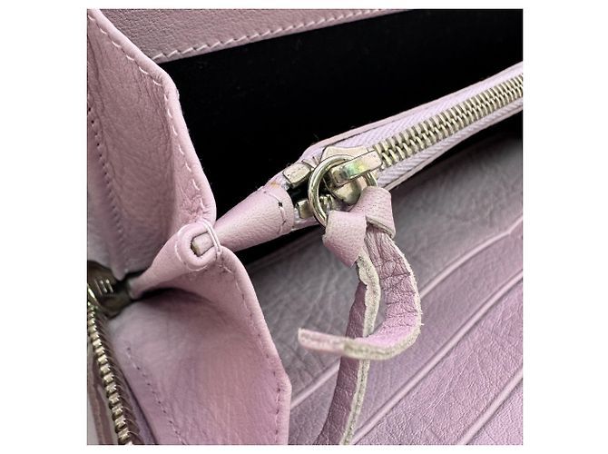 Cartera larga de cuero rosa Balenciaga - vista 8