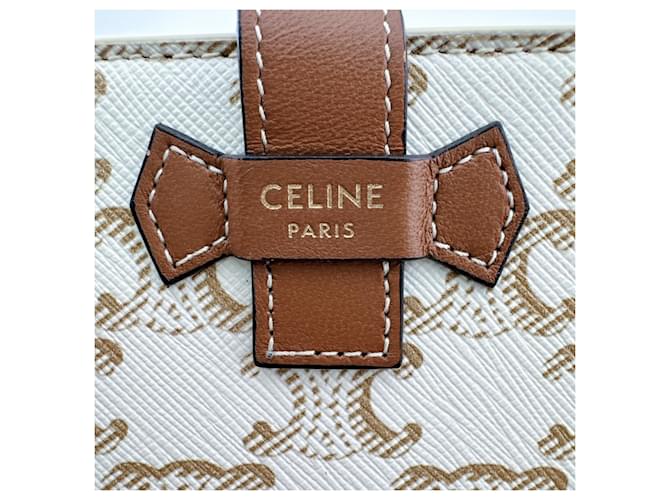 Céline Cartera bi-fold con correa Celine Medium Blanco - vista 14