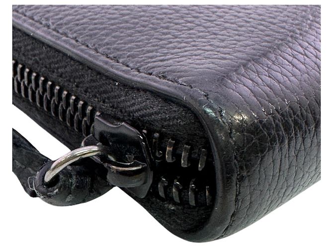 Carteira longa dobrável Balenciaga em couro de bezerro preto - vista 4