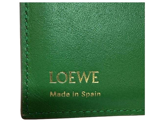 Loewe Knot Kompakter Klappgeldbörse mit Reißverschluss Beige Grün - Ansicht 13